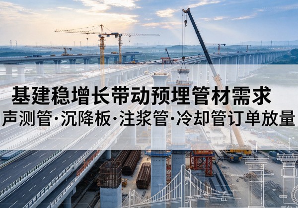 祁连基建稳增长带动预埋监测管材需求，声测管、沉降板、注浆管订单持续放量